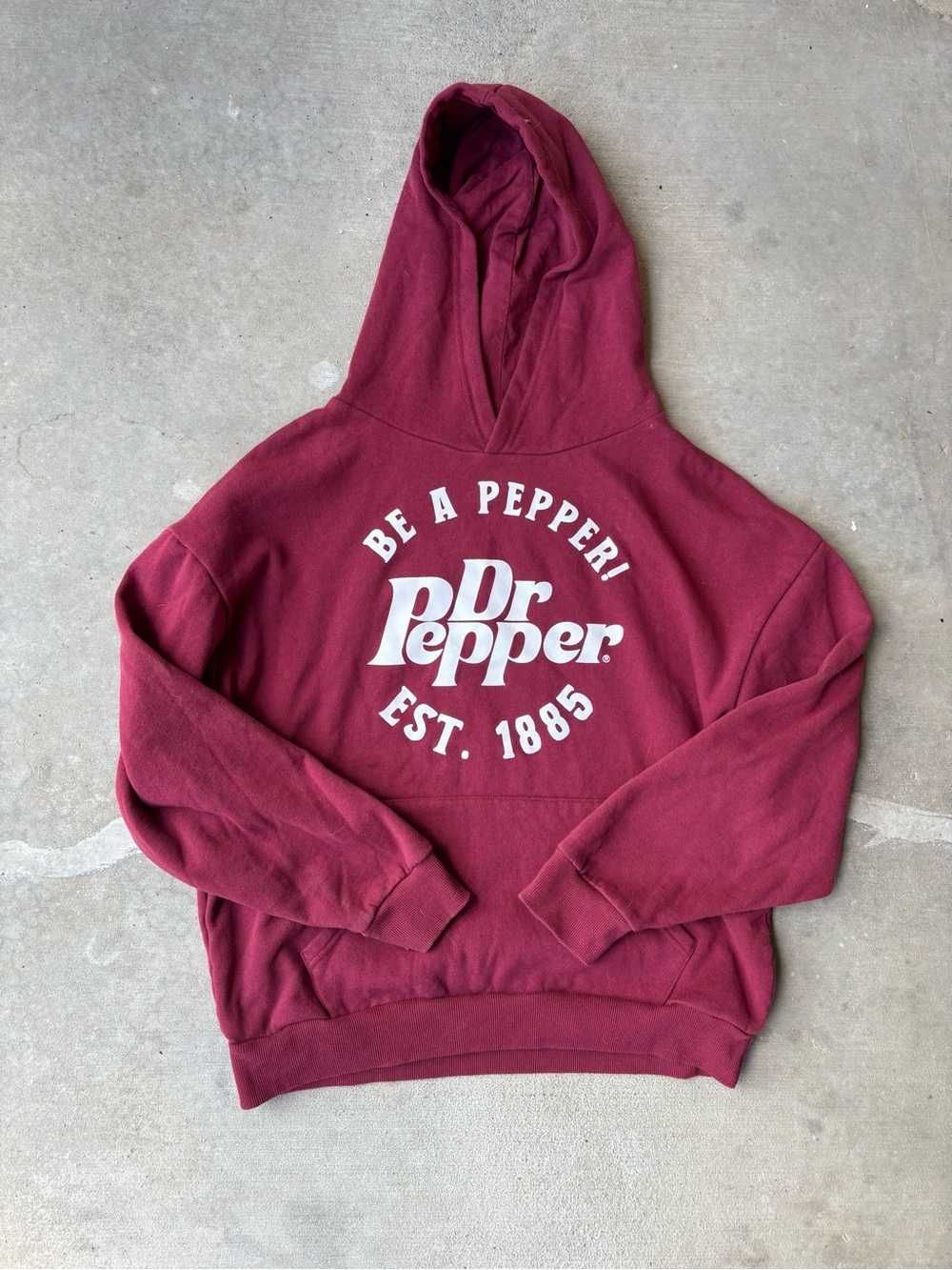 Dr Pepper Maroon Crewneck Hoodie - Be A Pepper!